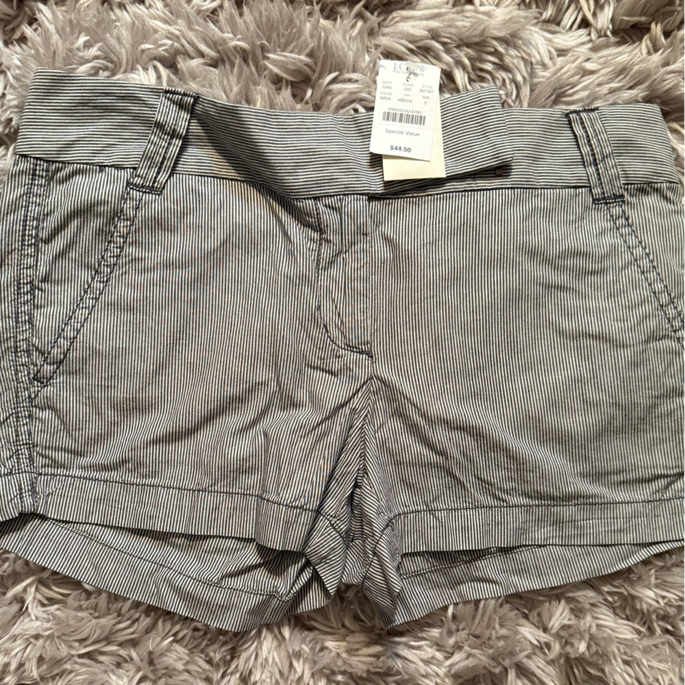 J. Crew Navy and White Striped Shorts